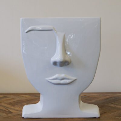 White Male Face Vase