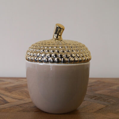 Gold Top Acorn Jar
