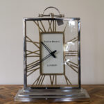 Aluminium And Gold Roman Numerals Table Clock