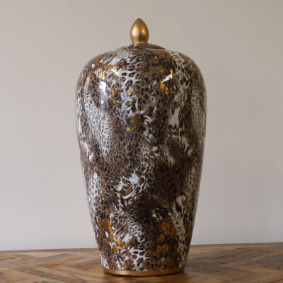 Large Leopard Print Jar