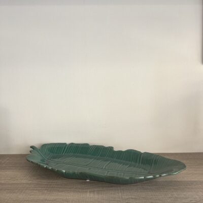 Green Ceramic Leaf Tray