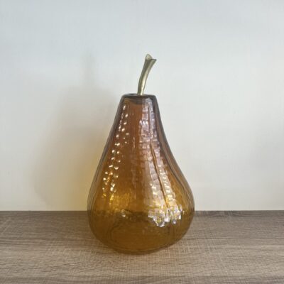 Large Amber Glass Pear