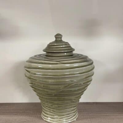 Small Sage Vase With Lid